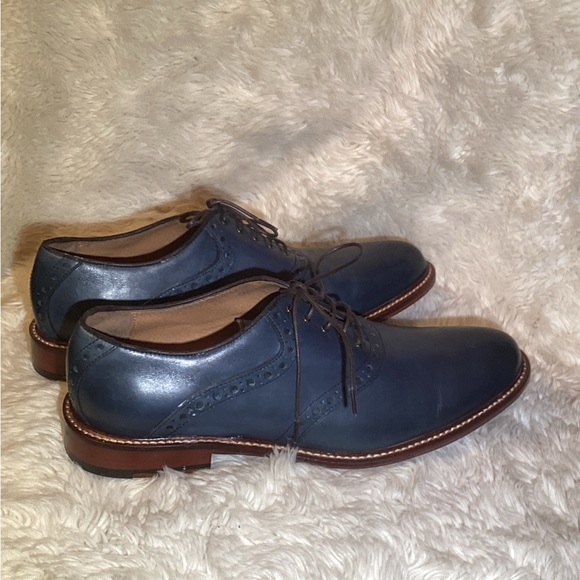 Winthrop Mens blue lace up leather shoes size 9.5 main image 6